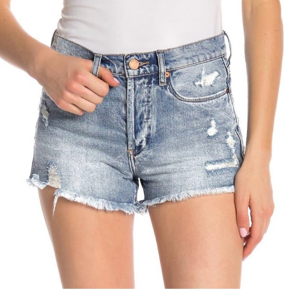 BLANKNYC High-Rise Distressed Denim Shorts